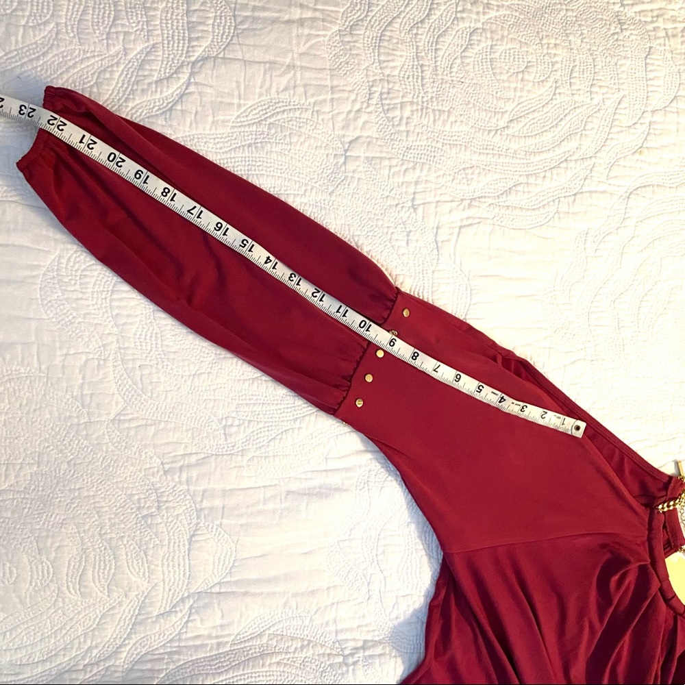 MICHAEL KORS Burgundy Cold Should Blouse 🌺🌺 - Picture 6 of 12
